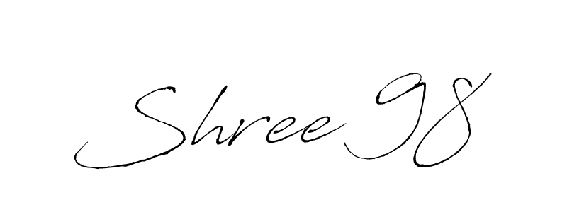 How to make Shree 98 signature? Antro_Vectra is a professional autograph style. Create handwritten signature for Shree 98 name. Shree 98 signature style 6 images and pictures png