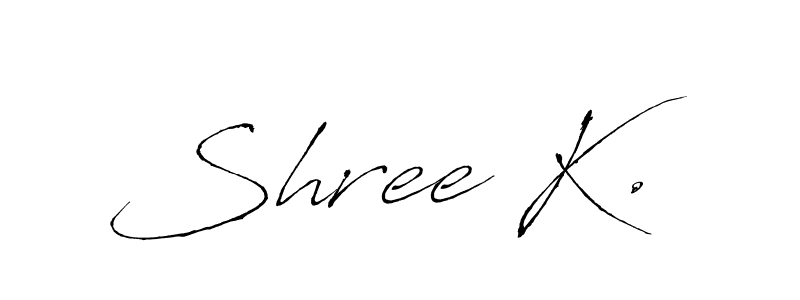 How to make Shree K. name signature. Use Antro_Vectra style for creating short signs online. This is the latest handwritten sign. Shree K. signature style 6 images and pictures png