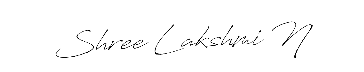 How to make Shree Lakshmi N signature? Antro_Vectra is a professional autograph style. Create handwritten signature for Shree Lakshmi N name. Shree Lakshmi N signature style 6 images and pictures png