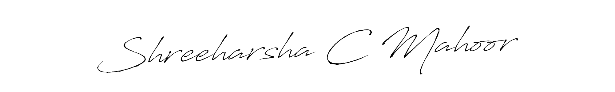 You should practise on your own different ways (Antro_Vectra) to write your name (Shreeharsha C Mahoor) in signature. don't let someone else do it for you. Shreeharsha C Mahoor signature style 6 images and pictures png