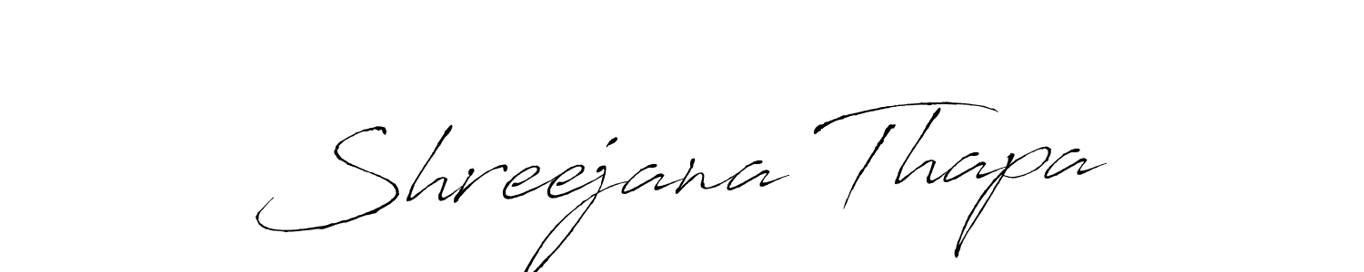 Create a beautiful signature design for name Shreejana Thapa. With this signature (Antro_Vectra) fonts, you can make a handwritten signature for free. Shreejana Thapa signature style 6 images and pictures png