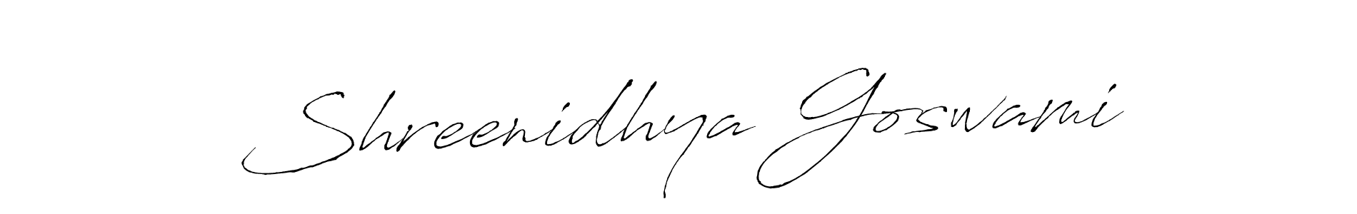 Design your own signature with our free online signature maker. With this signature software, you can create a handwritten (Antro_Vectra) signature for name Shreenidhya Goswami. Shreenidhya Goswami signature style 6 images and pictures png