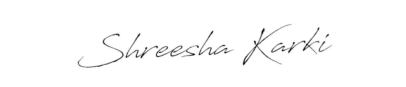 Also we have Shreesha Karki name is the best signature style. Create professional handwritten signature collection using Antro_Vectra autograph style. Shreesha Karki signature style 6 images and pictures png