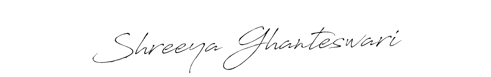 Design your own signature with our free online signature maker. With this signature software, you can create a handwritten (Antro_Vectra) signature for name Shreeya Ghanteswari. Shreeya Ghanteswari signature style 6 images and pictures png