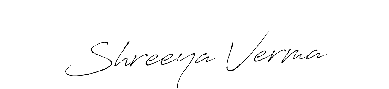 Create a beautiful signature design for name Shreeya Verma. With this signature (Antro_Vectra) fonts, you can make a handwritten signature for free. Shreeya Verma signature style 6 images and pictures png