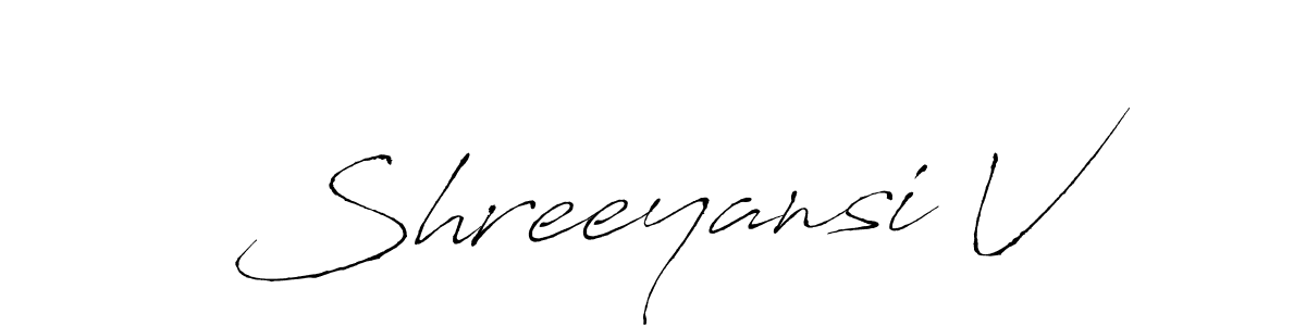 Create a beautiful signature design for name Shreeyansi V. With this signature (Antro_Vectra) fonts, you can make a handwritten signature for free. Shreeyansi V signature style 6 images and pictures png