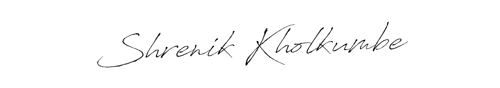 Make a beautiful signature design for name Shrenik Kholkumbe. With this signature (Antro_Vectra) style, you can create a handwritten signature for free. Shrenik Kholkumbe signature style 6 images and pictures png
