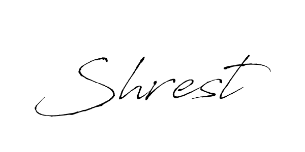 Make a beautiful signature design for name Shrest. With this signature (Antro_Vectra) style, you can create a handwritten signature for free. Shrest signature style 6 images and pictures png