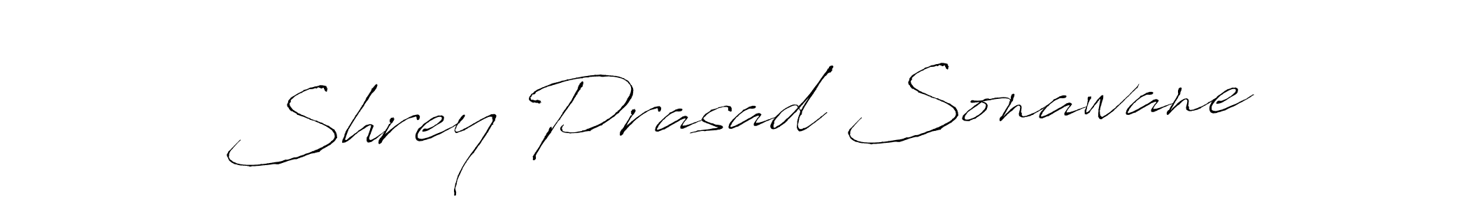 How to make Shrey Prasad Sonawane name signature. Use Antro_Vectra style for creating short signs online. This is the latest handwritten sign. Shrey Prasad Sonawane signature style 6 images and pictures png