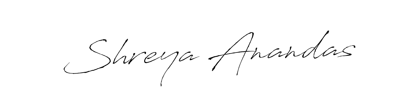 Create a beautiful signature design for name Shreya Anandas. With this signature (Antro_Vectra) fonts, you can make a handwritten signature for free. Shreya Anandas signature style 6 images and pictures png