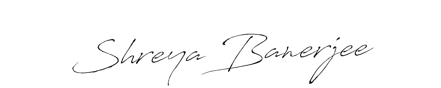 You should practise on your own different ways (Antro_Vectra) to write your name (Shreya Banerjee) in signature. don't let someone else do it for you. Shreya Banerjee signature style 6 images and pictures png
