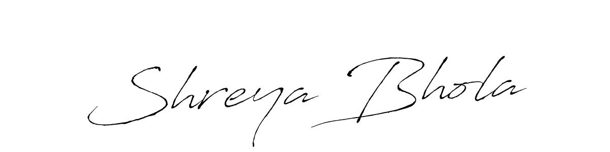 How to make Shreya Bhola name signature. Use Antro_Vectra style for creating short signs online. This is the latest handwritten sign. Shreya Bhola signature style 6 images and pictures png