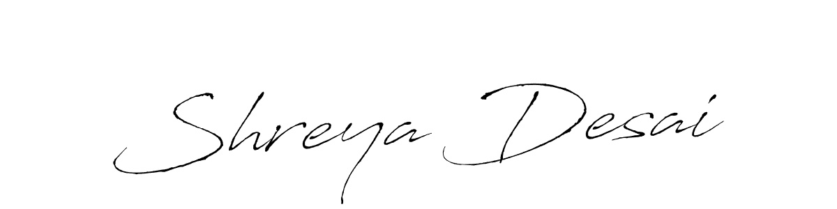 Make a beautiful signature design for name Shreya Desai. With this signature (Antro_Vectra) style, you can create a handwritten signature for free. Shreya Desai signature style 6 images and pictures png