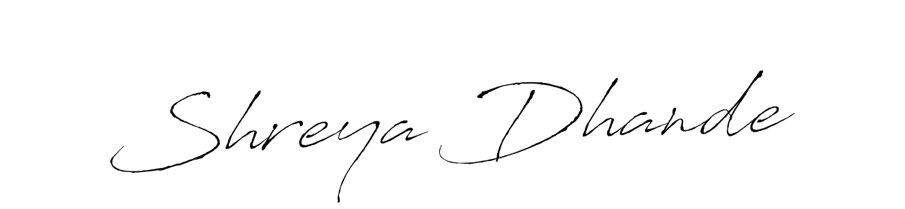 Use a signature maker to create a handwritten signature online. With this signature software, you can design (Antro_Vectra) your own signature for name Shreya Dhande. Shreya Dhande signature style 6 images and pictures png