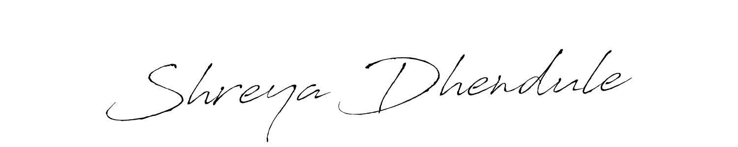 Design your own signature with our free online signature maker. With this signature software, you can create a handwritten (Antro_Vectra) signature for name Shreya Dhendule. Shreya Dhendule signature style 6 images and pictures png