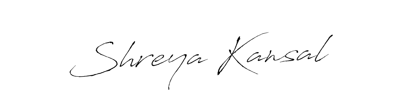 Create a beautiful signature design for name Shreya Kansal. With this signature (Antro_Vectra) fonts, you can make a handwritten signature for free. Shreya Kansal signature style 6 images and pictures png