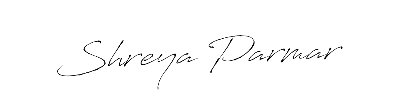 How to make Shreya Parmar name signature. Use Antro_Vectra style for creating short signs online. This is the latest handwritten sign. Shreya Parmar signature style 6 images and pictures png