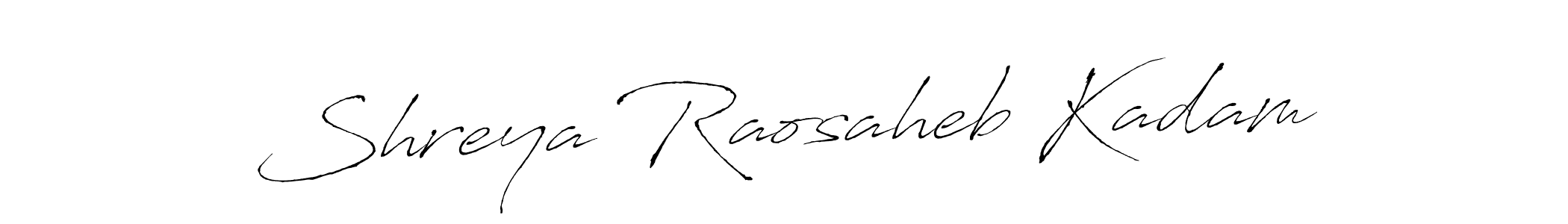 Make a beautiful signature design for name Shreya Raosaheb Kadam. With this signature (Antro_Vectra) style, you can create a handwritten signature for free. Shreya Raosaheb Kadam signature style 6 images and pictures png