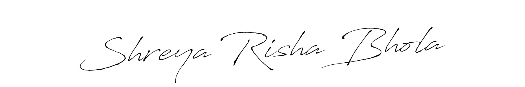 How to make Shreya Risha Bhola name signature. Use Antro_Vectra style for creating short signs online. This is the latest handwritten sign. Shreya Risha Bhola signature style 6 images and pictures png