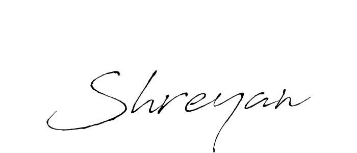 Make a beautiful signature design for name Shreyan. With this signature (Antro_Vectra) style, you can create a handwritten signature for free. Shreyan signature style 6 images and pictures png