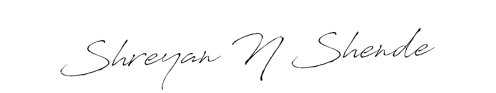 Also You can easily find your signature by using the search form. We will create Shreyan N Shende name handwritten signature images for you free of cost using Antro_Vectra sign style. Shreyan N Shende signature style 6 images and pictures png