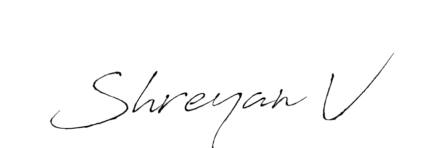 Design your own signature with our free online signature maker. With this signature software, you can create a handwritten (Antro_Vectra) signature for name Shreyan V. Shreyan V signature style 6 images and pictures png