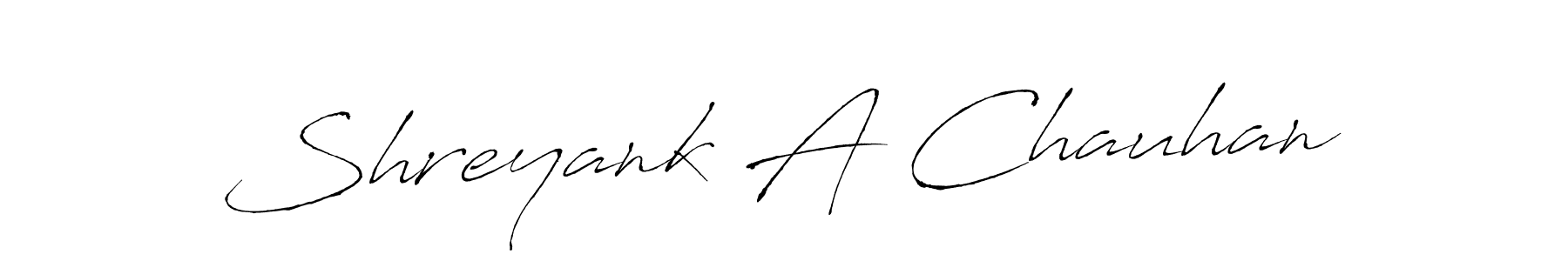 Create a beautiful signature design for name Shreyank A Chauhan. With this signature (Antro_Vectra) fonts, you can make a handwritten signature for free. Shreyank A Chauhan signature style 6 images and pictures png