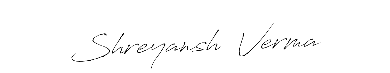 Similarly Antro_Vectra is the best handwritten signature design. Signature creator online .You can use it as an online autograph creator for name Shreyansh  Verma. Shreyansh  Verma signature style 6 images and pictures png