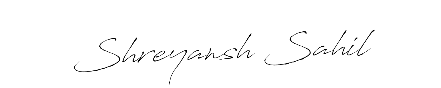 Also You can easily find your signature by using the search form. We will create Shreyansh Sahil name handwritten signature images for you free of cost using Antro_Vectra sign style. Shreyansh Sahil signature style 6 images and pictures png