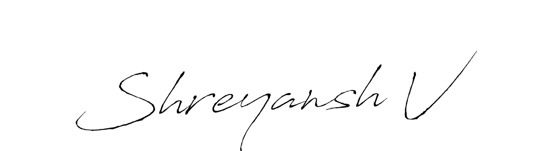 Design your own signature with our free online signature maker. With this signature software, you can create a handwritten (Antro_Vectra) signature for name Shreyansh V. Shreyansh V signature style 6 images and pictures png