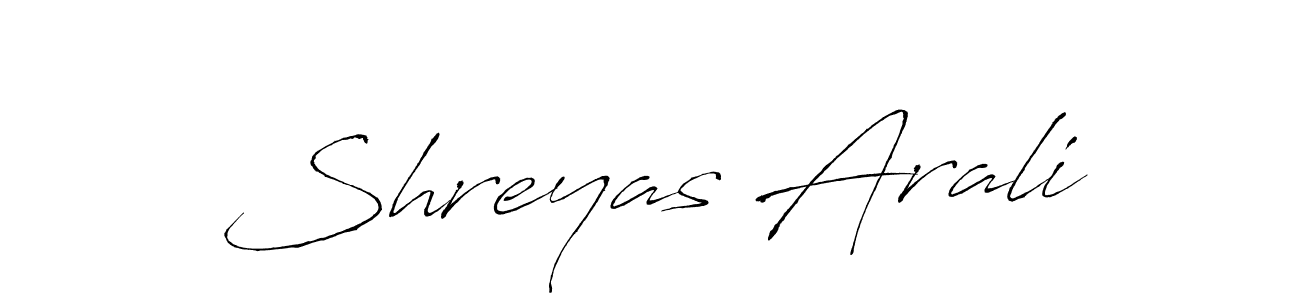 Design your own signature with our free online signature maker. With this signature software, you can create a handwritten (Antro_Vectra) signature for name Shreyas Arali. Shreyas Arali signature style 6 images and pictures png