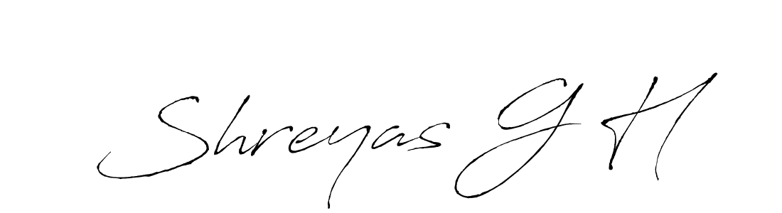 How to make Shreyas G H name signature. Use Antro_Vectra style for creating short signs online. This is the latest handwritten sign. Shreyas G H signature style 6 images and pictures png