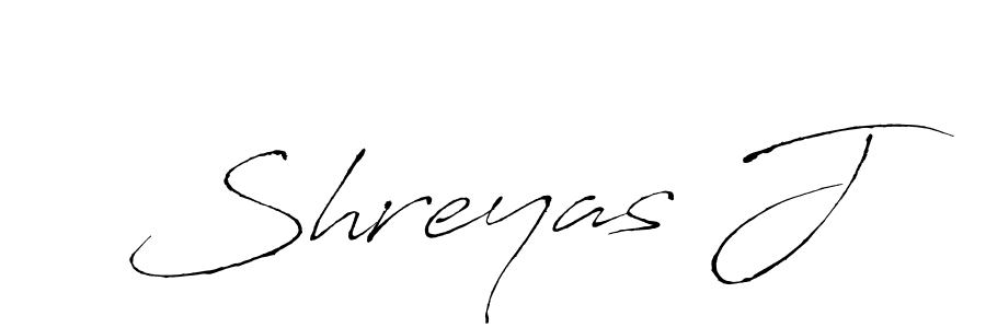 Create a beautiful signature design for name Shreyas J. With this signature (Antro_Vectra) fonts, you can make a handwritten signature for free. Shreyas J signature style 6 images and pictures png