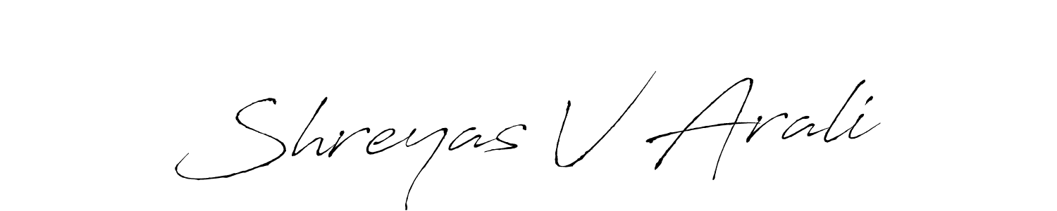 Also we have Shreyas V Arali name is the best signature style. Create professional handwritten signature collection using Antro_Vectra autograph style. Shreyas V Arali signature style 6 images and pictures png