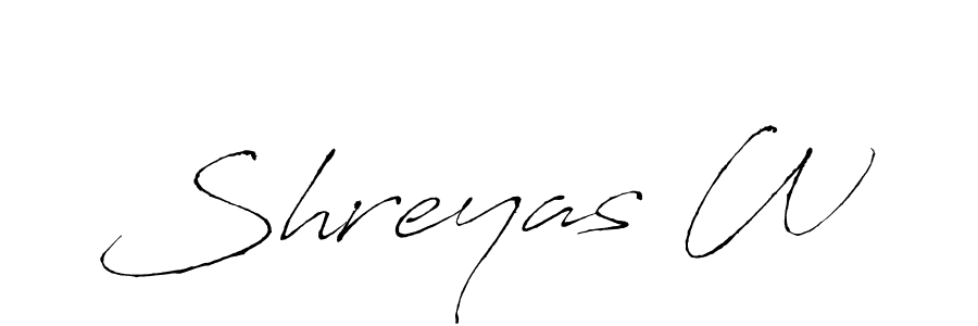 Create a beautiful signature design for name Shreyas W. With this signature (Antro_Vectra) fonts, you can make a handwritten signature for free. Shreyas W signature style 6 images and pictures png