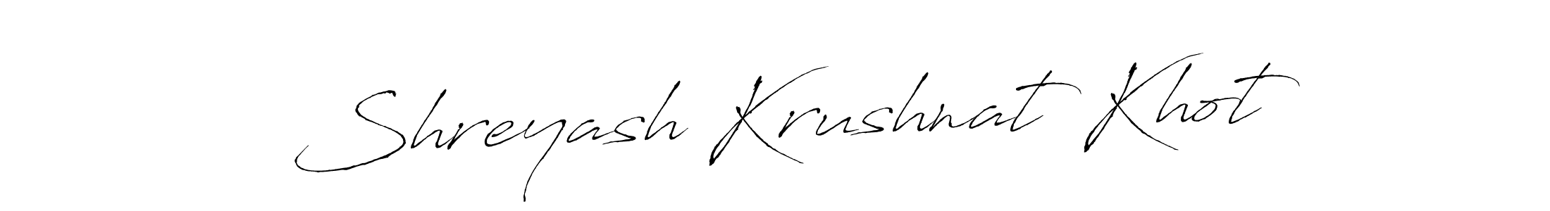 Create a beautiful signature design for name Shreyash Krushnat Khot. With this signature (Antro_Vectra) fonts, you can make a handwritten signature for free. Shreyash Krushnat Khot signature style 6 images and pictures png