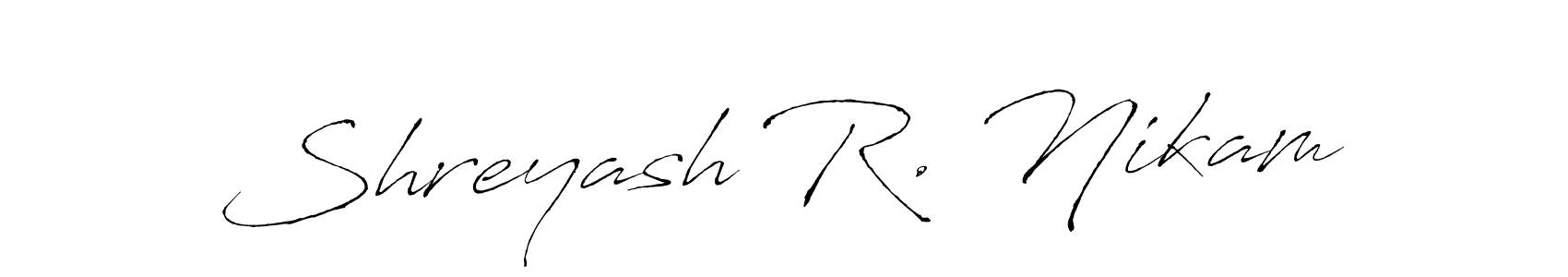 Create a beautiful signature design for name Shreyash R. Nikam. With this signature (Antro_Vectra) fonts, you can make a handwritten signature for free. Shreyash R. Nikam signature style 6 images and pictures png