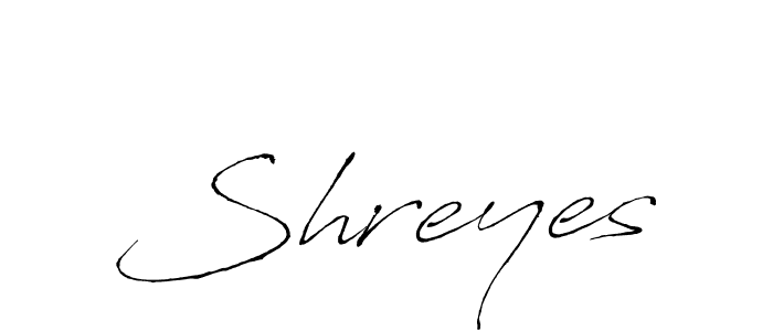 Create a beautiful signature design for name Shreyes. With this signature (Antro_Vectra) fonts, you can make a handwritten signature for free. Shreyes signature style 6 images and pictures png