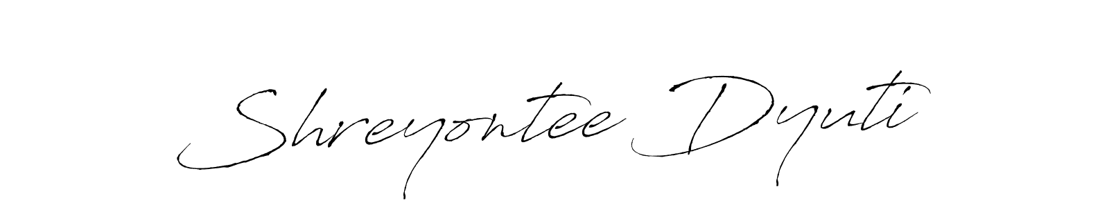 Also we have Shreyontee Dyuti name is the best signature style. Create professional handwritten signature collection using Antro_Vectra autograph style. Shreyontee Dyuti signature style 6 images and pictures png