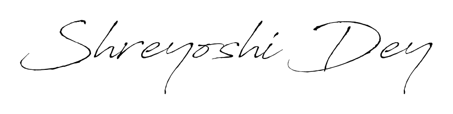 Create an unforgettable impression when signing with Shreyoshi Dey name styled in Antro_Vectra typography. 100% free online generator. Shreyoshi Dey signature style 6 images and pictures png