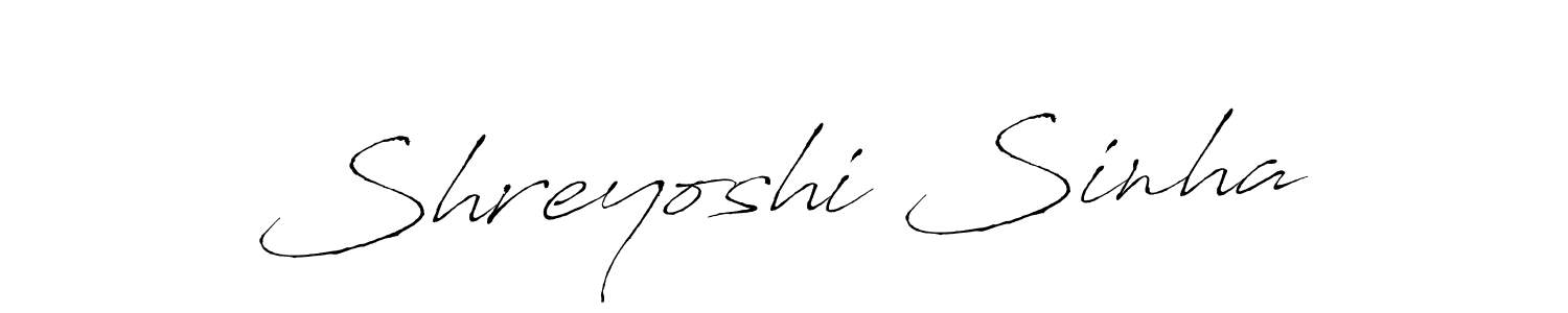 Create a beautiful signature design for name Shreyoshi Sinha. With this signature (Antro_Vectra) fonts, you can make a handwritten signature for free. Shreyoshi Sinha signature style 6 images and pictures png