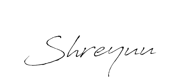 Also we have Shreyuu name is the best signature style. Create professional handwritten signature collection using Antro_Vectra autograph style. Shreyuu signature style 6 images and pictures png