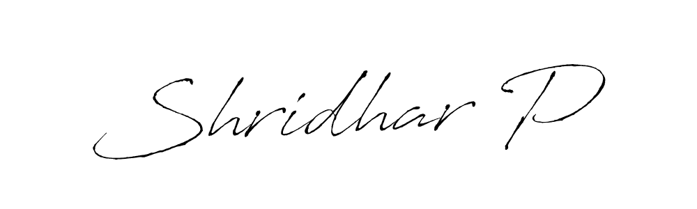 Use a signature maker to create a handwritten signature online. With this signature software, you can design (Antro_Vectra) your own signature for name Shridhar P. Shridhar P signature style 6 images and pictures png