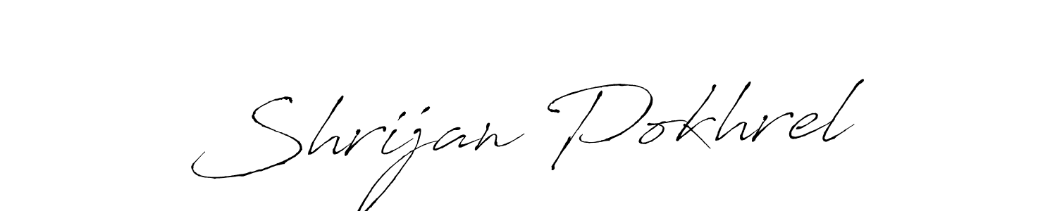 How to make Shrijan Pokhrel signature? Antro_Vectra is a professional autograph style. Create handwritten signature for Shrijan Pokhrel name. Shrijan Pokhrel signature style 6 images and pictures png