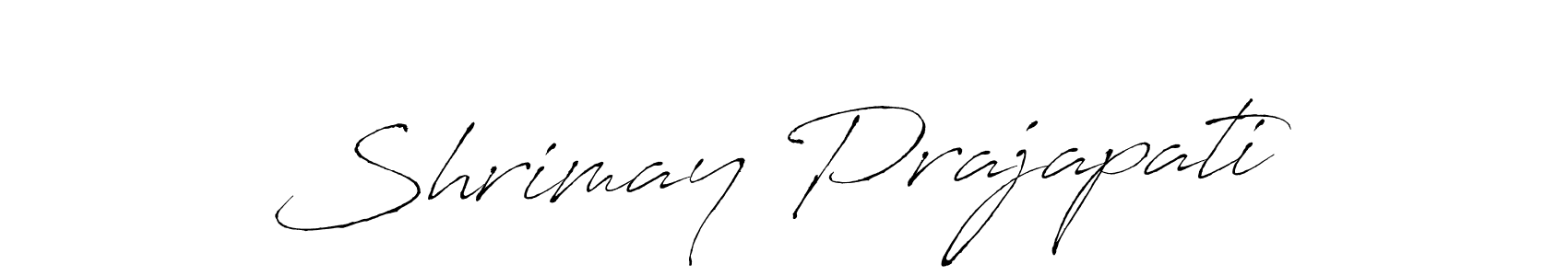 Make a beautiful signature design for name Shrimay Prajapati. With this signature (Antro_Vectra) style, you can create a handwritten signature for free. Shrimay Prajapati signature style 6 images and pictures png