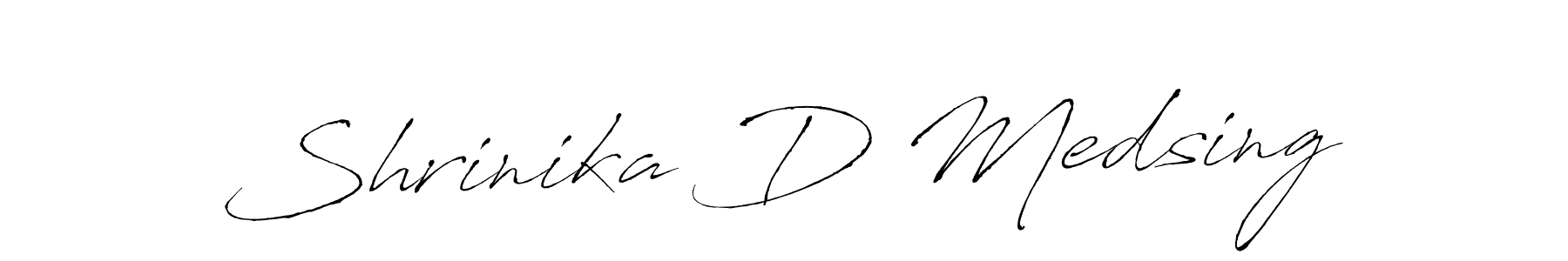 Make a beautiful signature design for name Shrinika D Medsing. With this signature (Antro_Vectra) style, you can create a handwritten signature for free. Shrinika D Medsing signature style 6 images and pictures png
