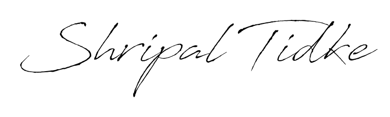 Give your name Shripal Tidke an exquisite flair with the Antro_Vectra script font. Ideal for contracts, resumes, and formal letterheads. Shripal Tidke signature style 6 images and pictures png