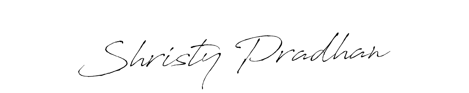 The best way (Antro_Vectra) to make a short signature is to pick only two or three words in your name. The name Shristy Pradhan include a total of six letters. For converting this name. Shristy Pradhan signature style 6 images and pictures png