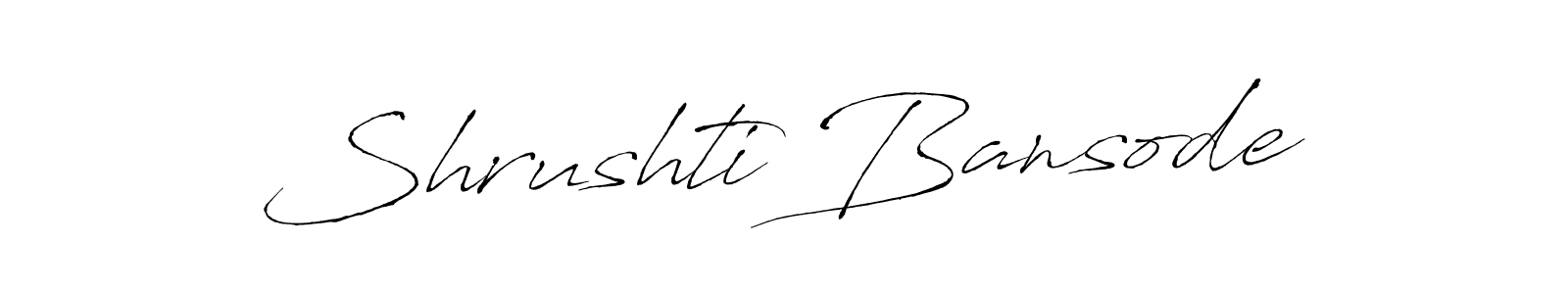 How to make Shrushti Bansode name signature. Use Antro_Vectra style for creating short signs online. This is the latest handwritten sign. Shrushti Bansode signature style 6 images and pictures png