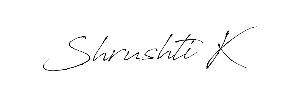 Also You can easily find your signature by using the search form. We will create Shrushti K name handwritten signature images for you free of cost using Antro_Vectra sign style. Shrushti K signature style 6 images and pictures png